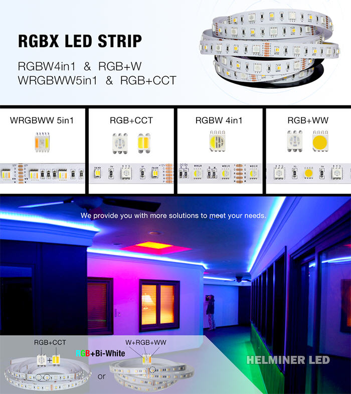 5 in 1 RGBCCT (RGB+W+WW) led strip, cct led strip, rgbw led strip , led light 